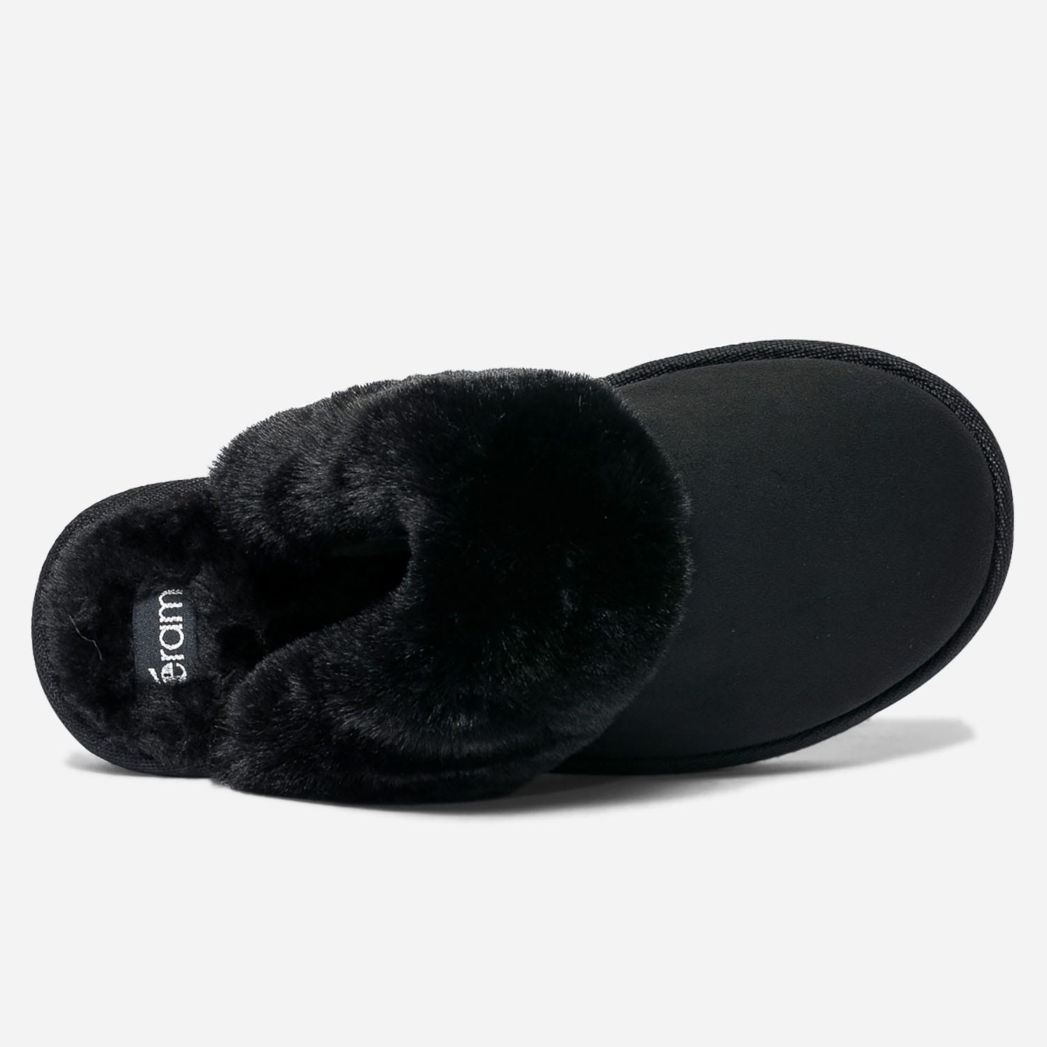 Chausson-mule noir fourré