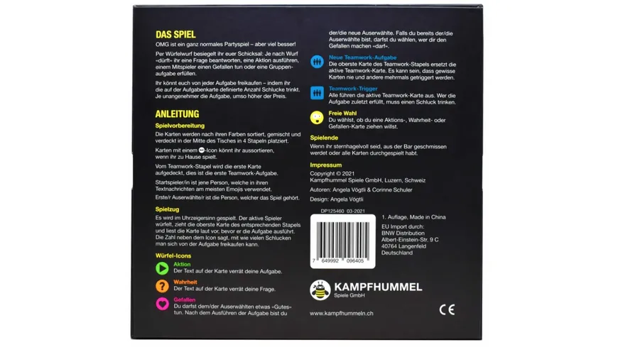 Kampfhummel Spiele - OMG - Das Partyspiel für Furchtlose