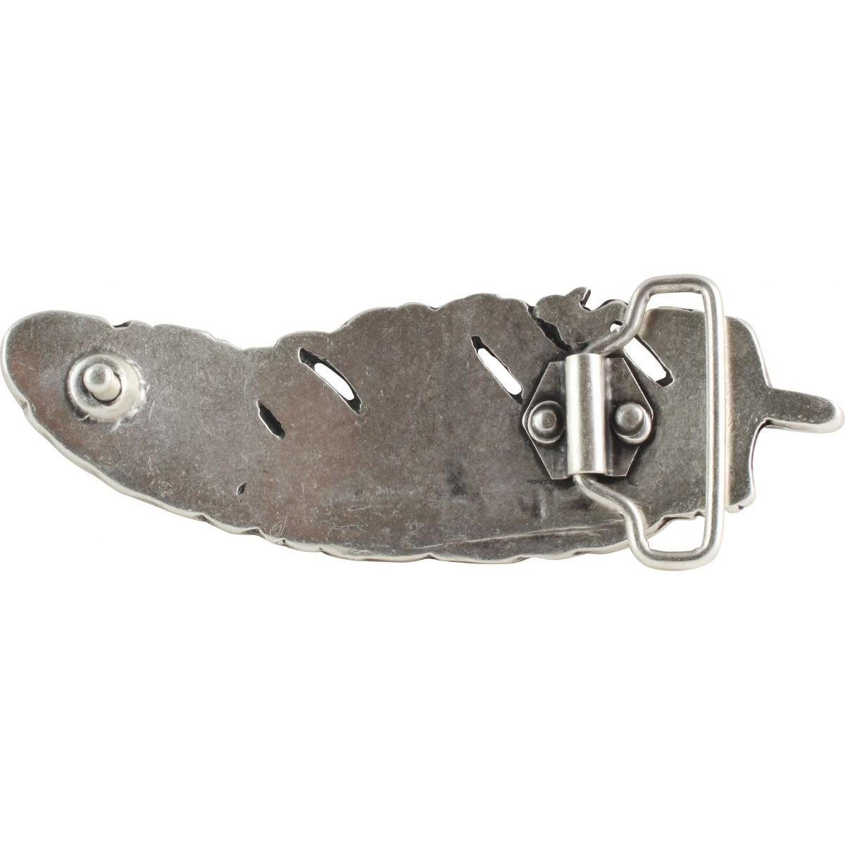 BELTINGER Gürtelschnalle Feder 4,0 cm - Buckle Wechselschließe Gürtelschließe 40mm - Gürtel bis