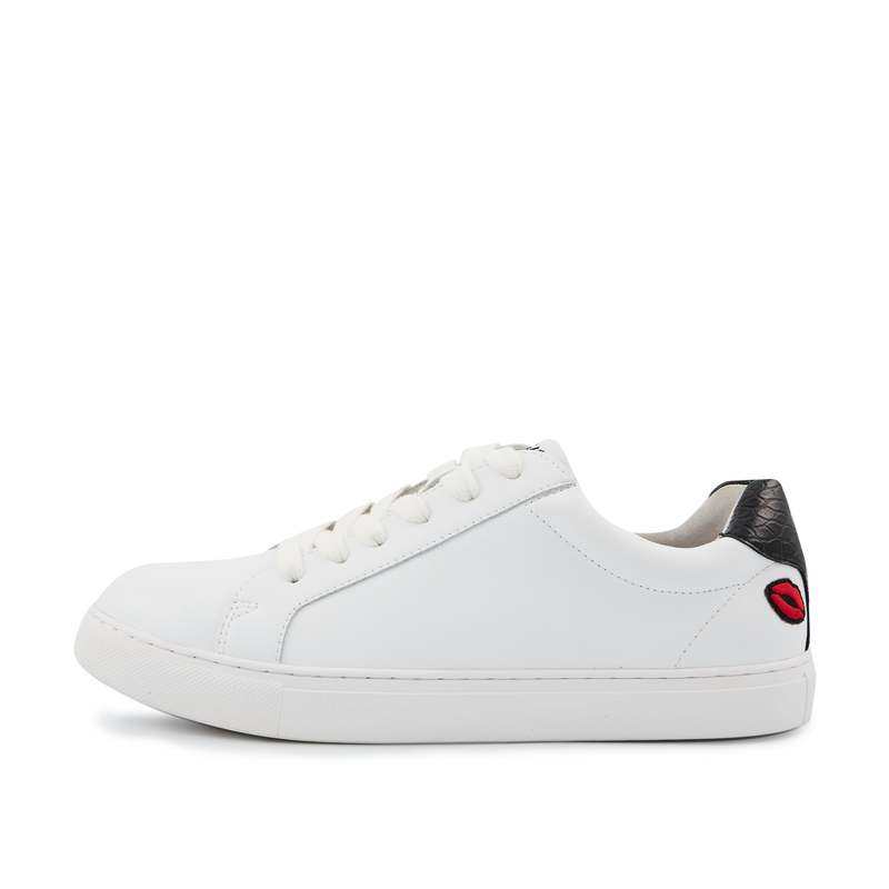 Baskets en cuir Simone petit amour croco noir