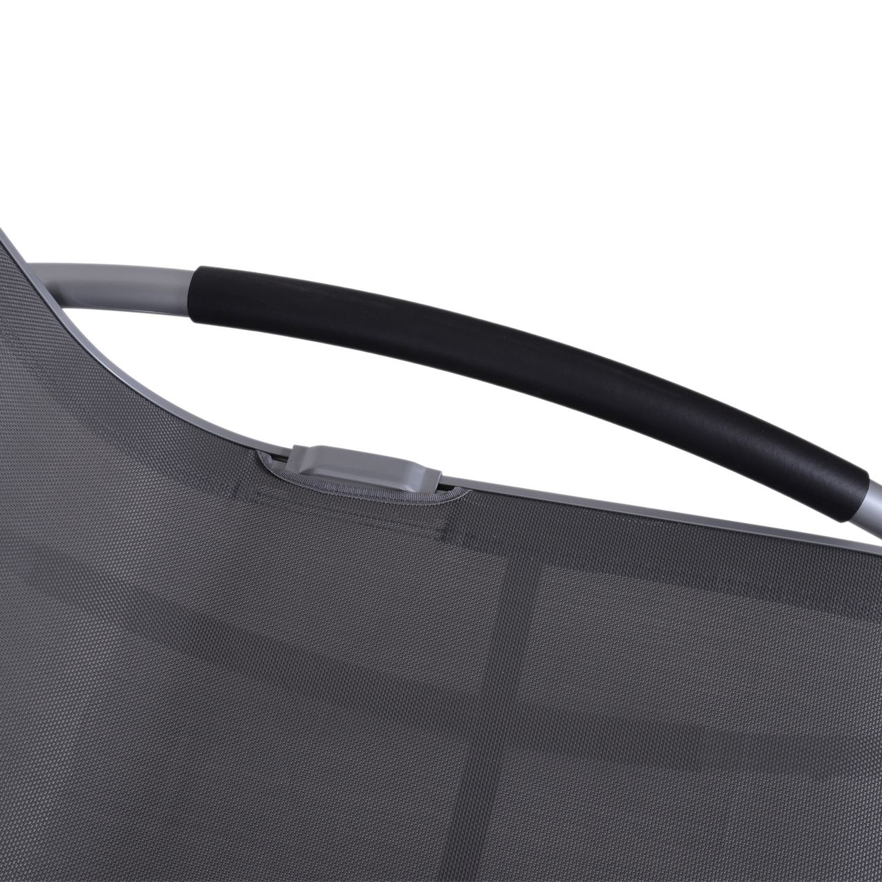 Outsunny Schaukelstuhl Schaukelliege Gartenliege Schwungliege mit Kopfkissen wetterfest Aluminium   Texteline Grau bis 120 kg 120 x 61 x 88 cm