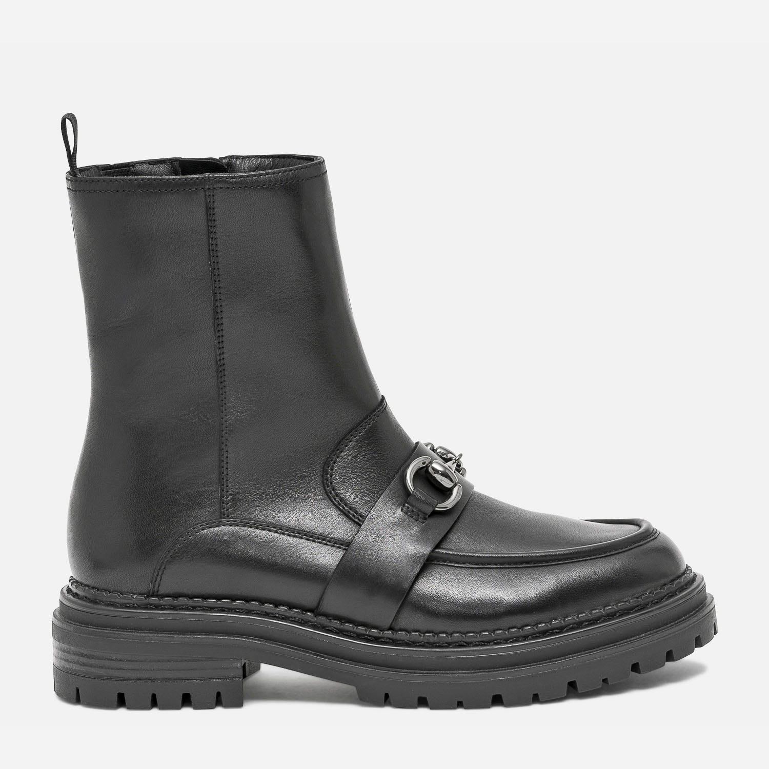 Boots TEXTO noir en cuir avec mors