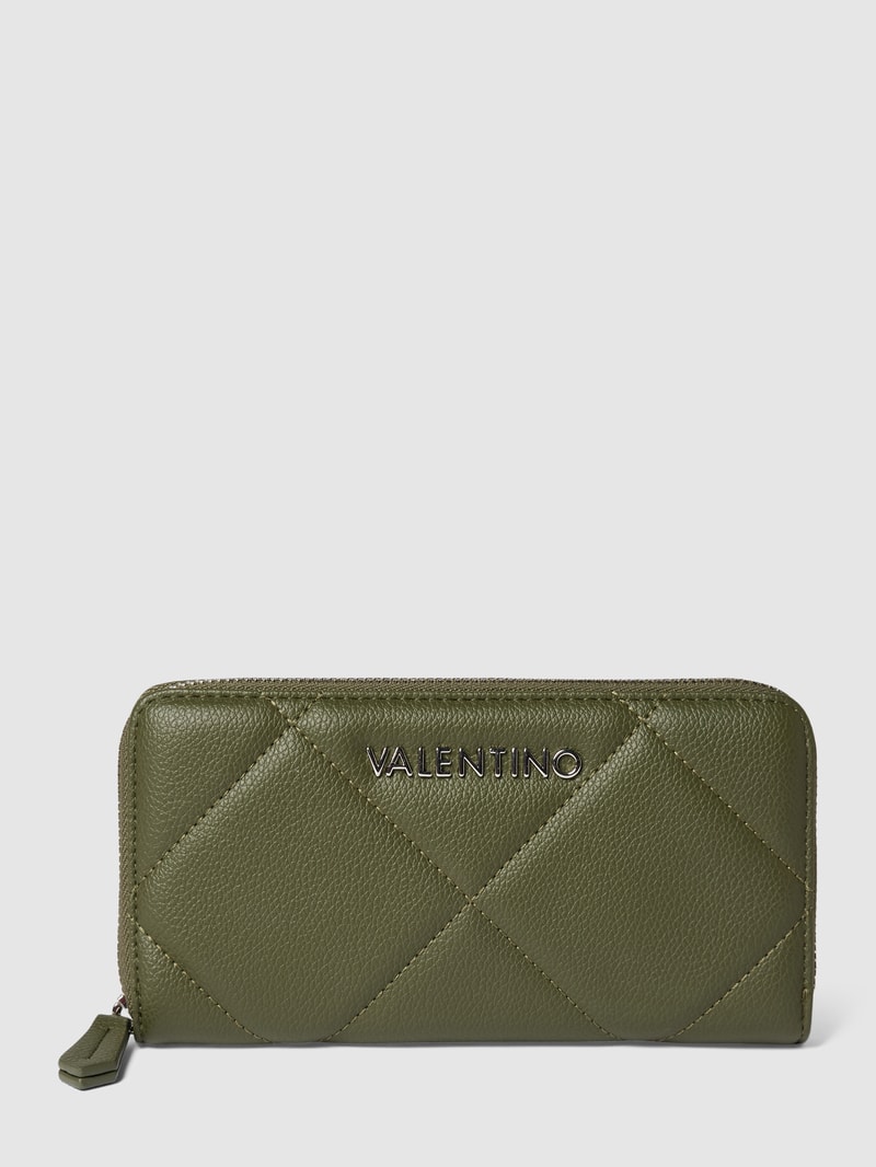 Portemonnaie mit Steppnähten Modell 'COLD' in khaki