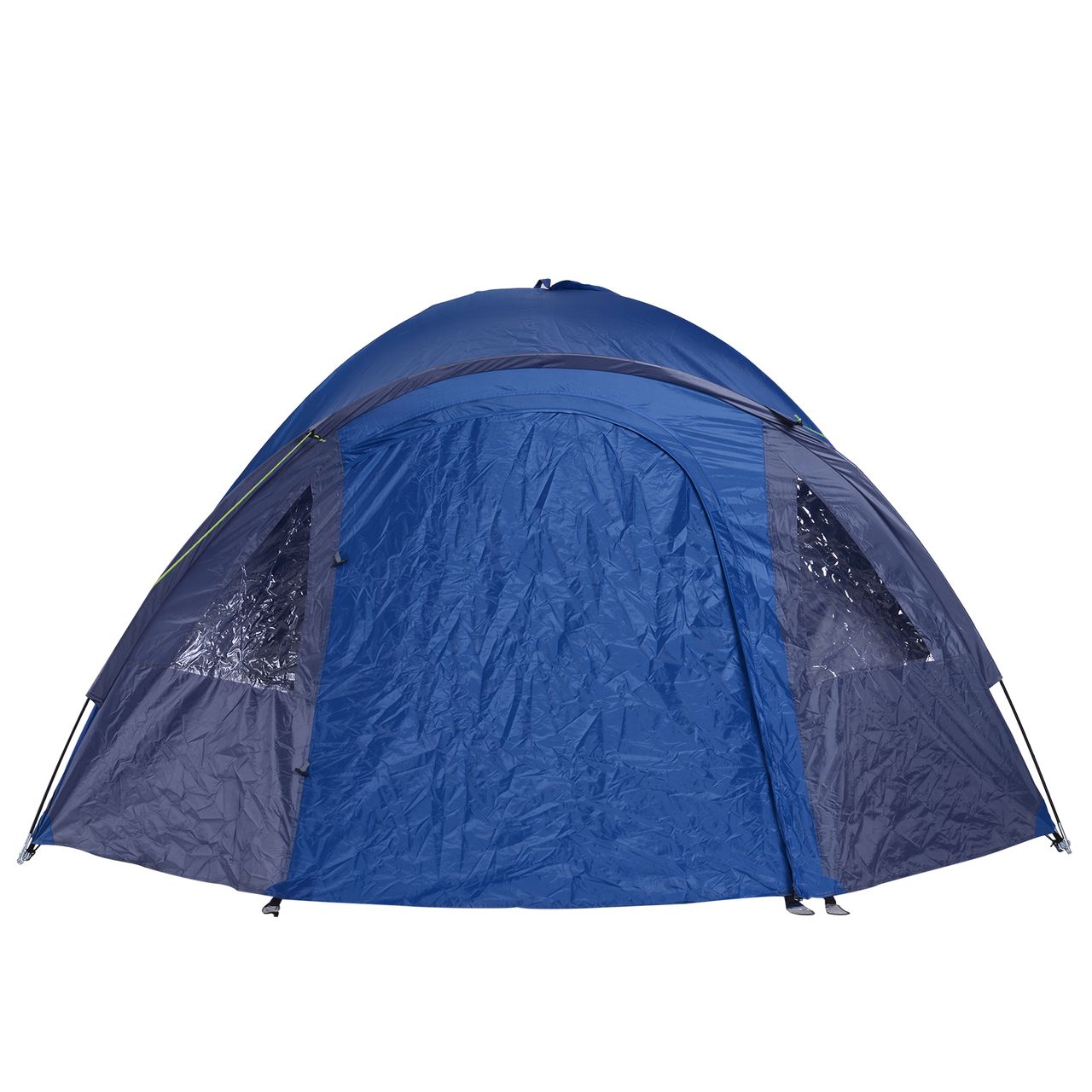 Outsunny Doppelwandzelt Kuppelzelt Outdoor Iglu Familienzelt für 4 Personen Blau 250 x 300 x 130 cm