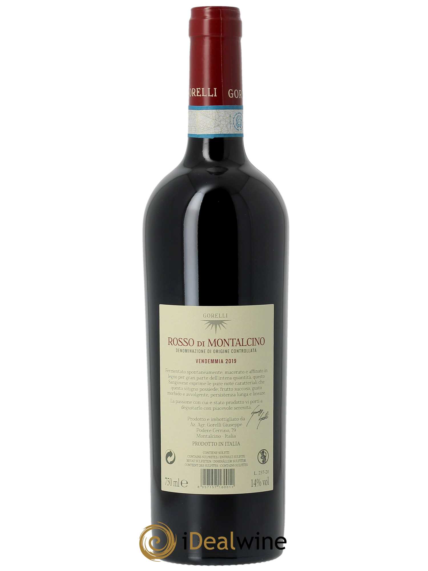 Rosso di Montalcino DOC Gorelli  2019 - Lot de 1 Bouteille