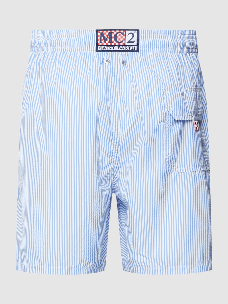 Badehose mit Allover-Muster Modell 'GUSTAVIA' in hellblau
