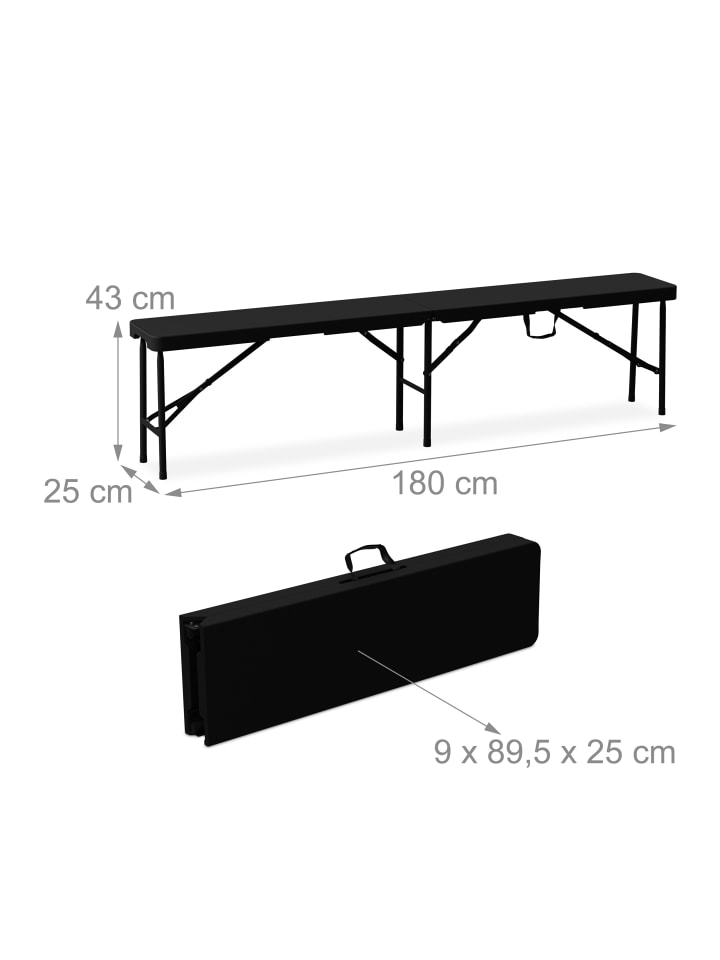 relaxdays 3-tlg. Bierzeltgarnitur in Schwarz günstig kaufen onesize