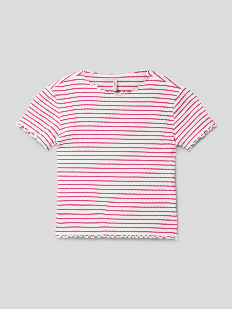 T-Shirt mit Wellensaum Modell 'GILA LIFE' in fuchsia