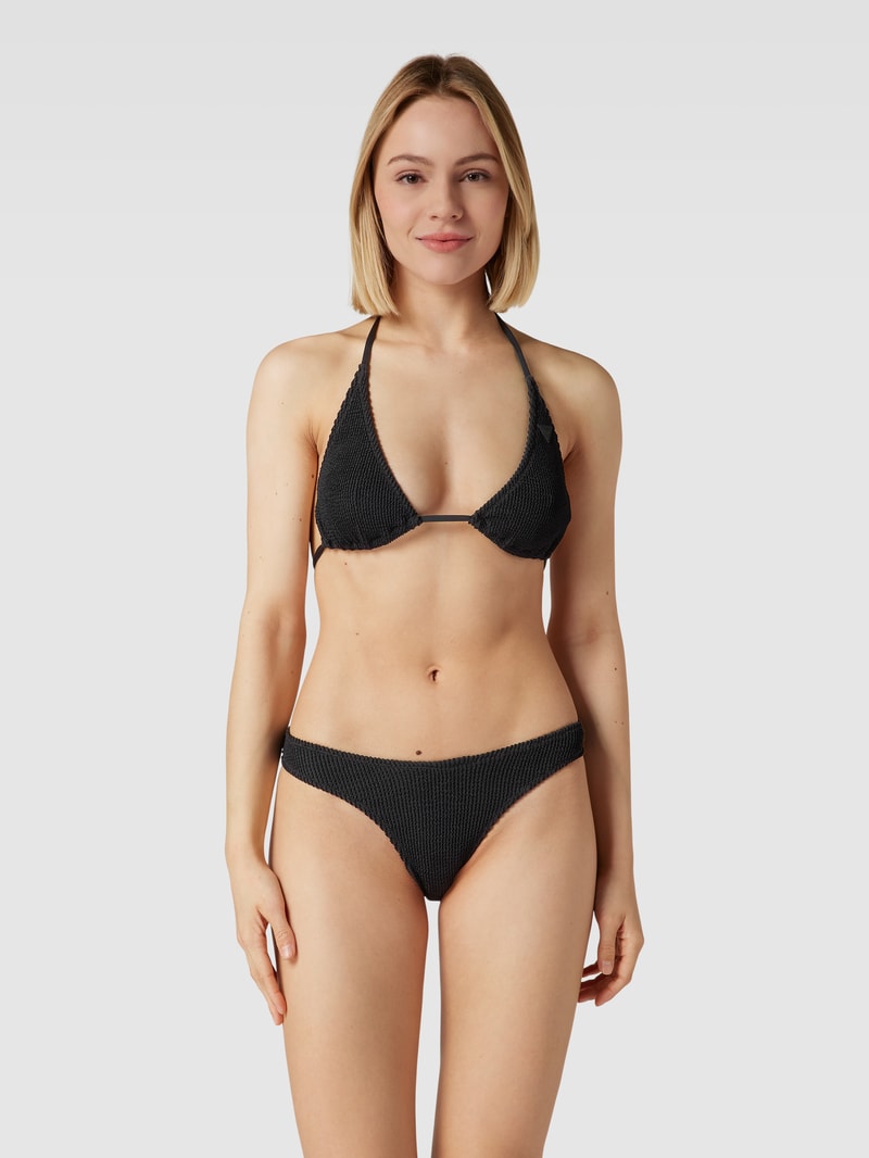 Bikini-Oberteil mit Label-Detail in schwarz