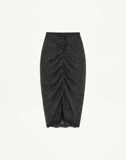 Saia midi de malha lurex