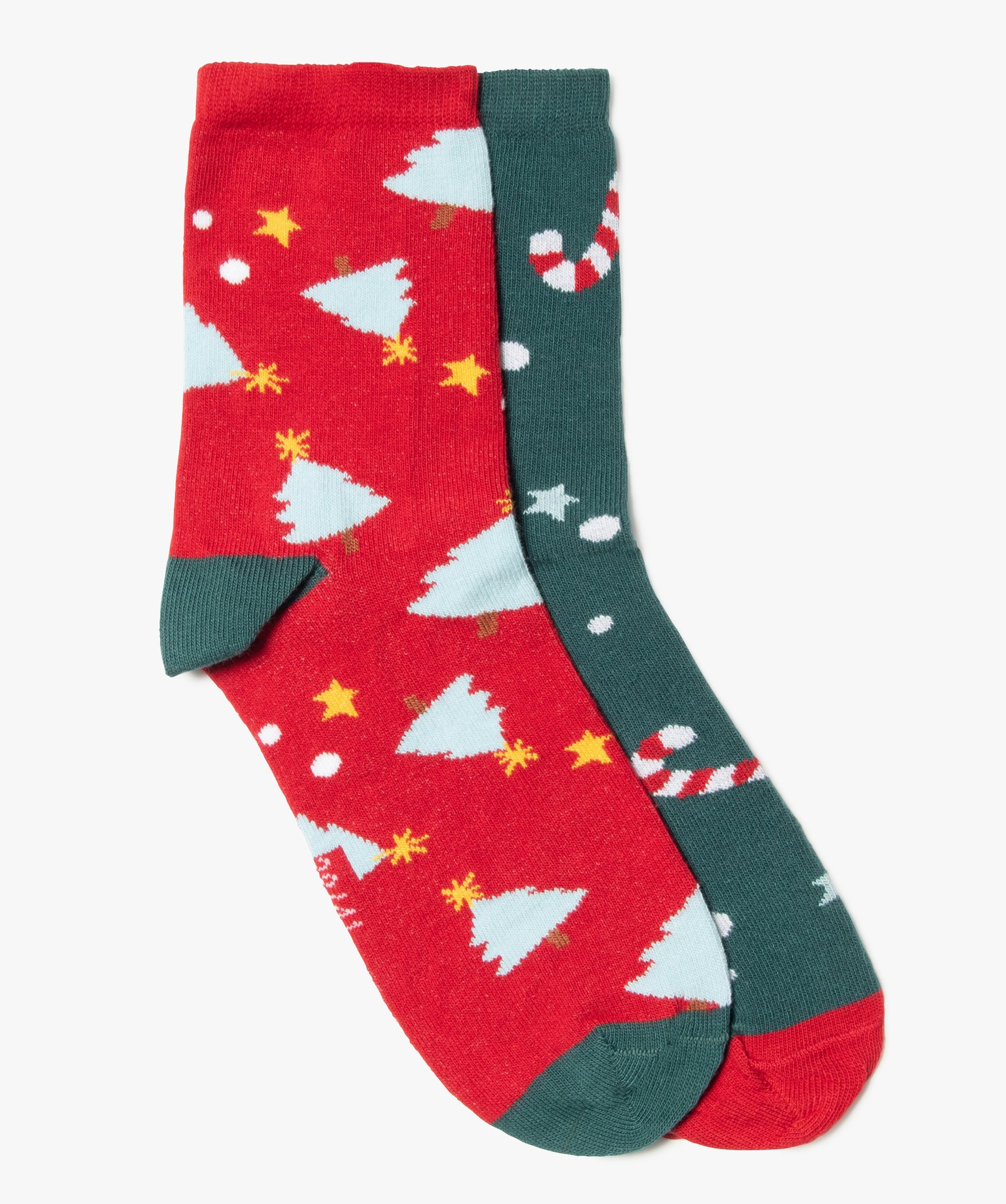 Chaussettes de Nol pour femme (lot de 2) rouge | GEMO