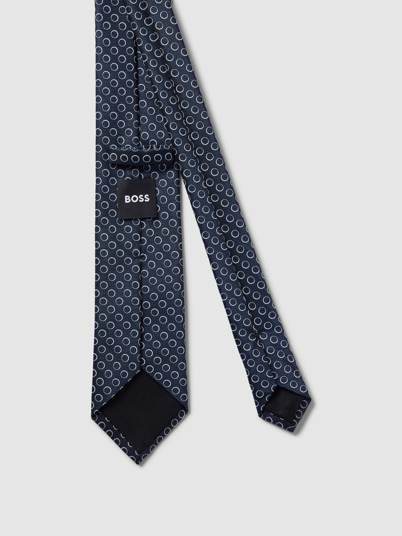 Breite Krawatte mit Allover-Muster in marineblau