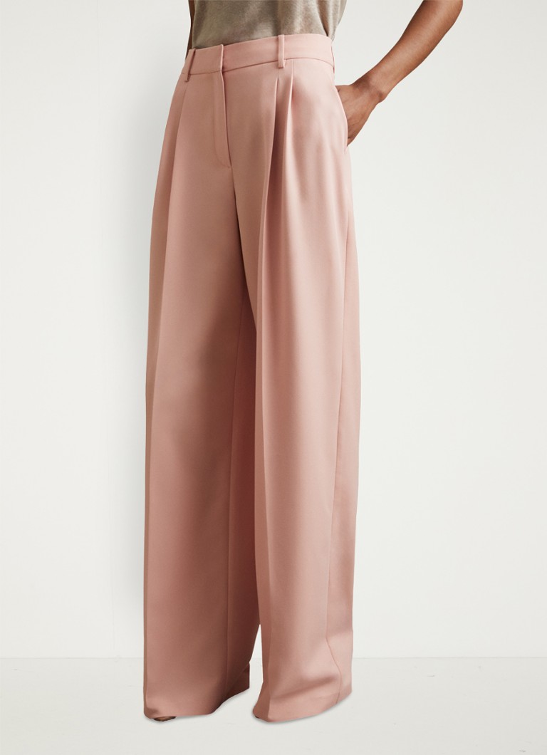 Pantaloni Reiss Billie cu talie înaltă, cu talie largă și buzunare laterale.