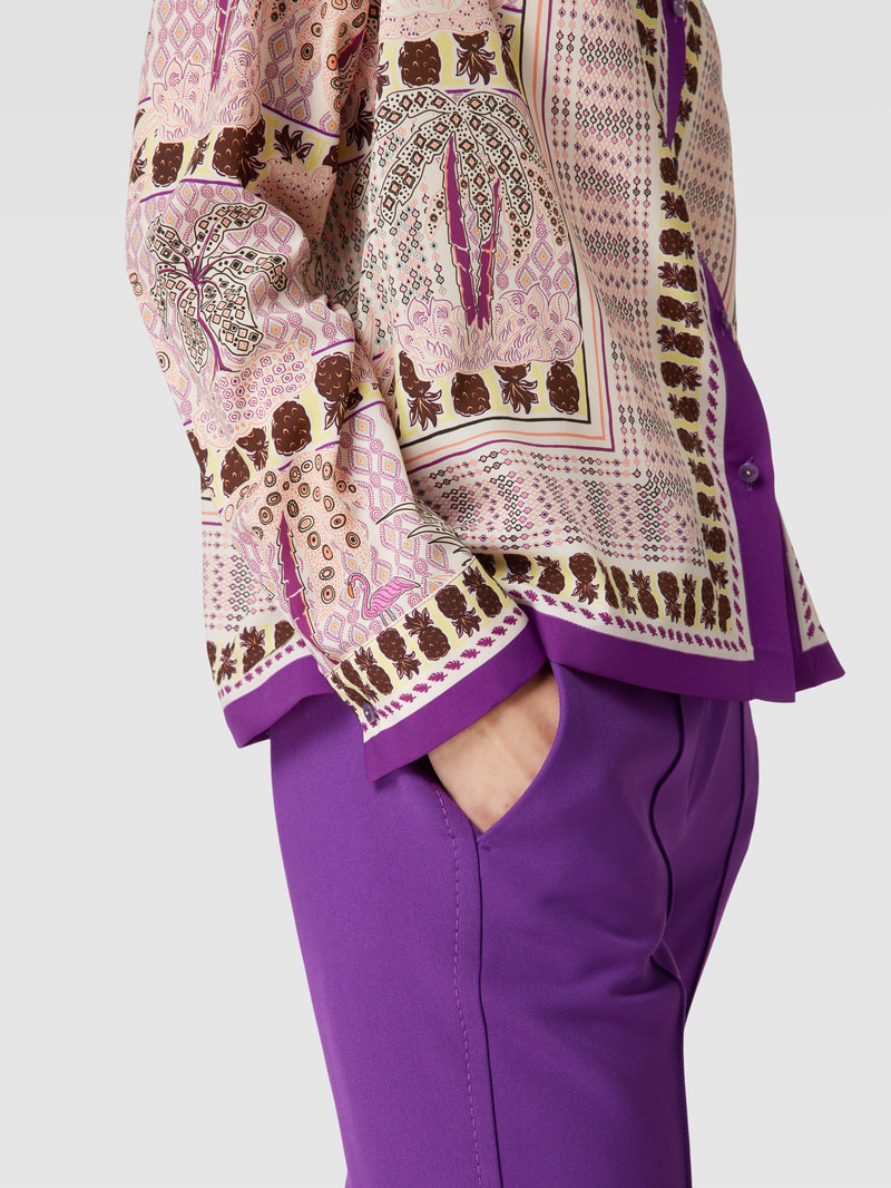 Hemdbluse mit Allover-Muster Modell 'ALFIO' in ecru