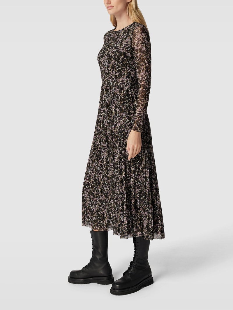 Midikleid mit Allover-Muster in grün