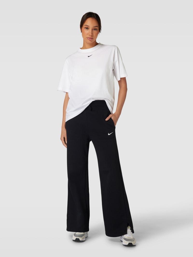 Oversized T-Shirt mit Label-Print in weiß