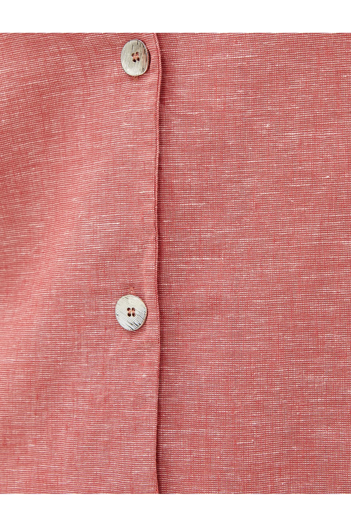 Koton  Langes Hemdblusenkleid mit prächtigem Kragen aus Leinenmischung