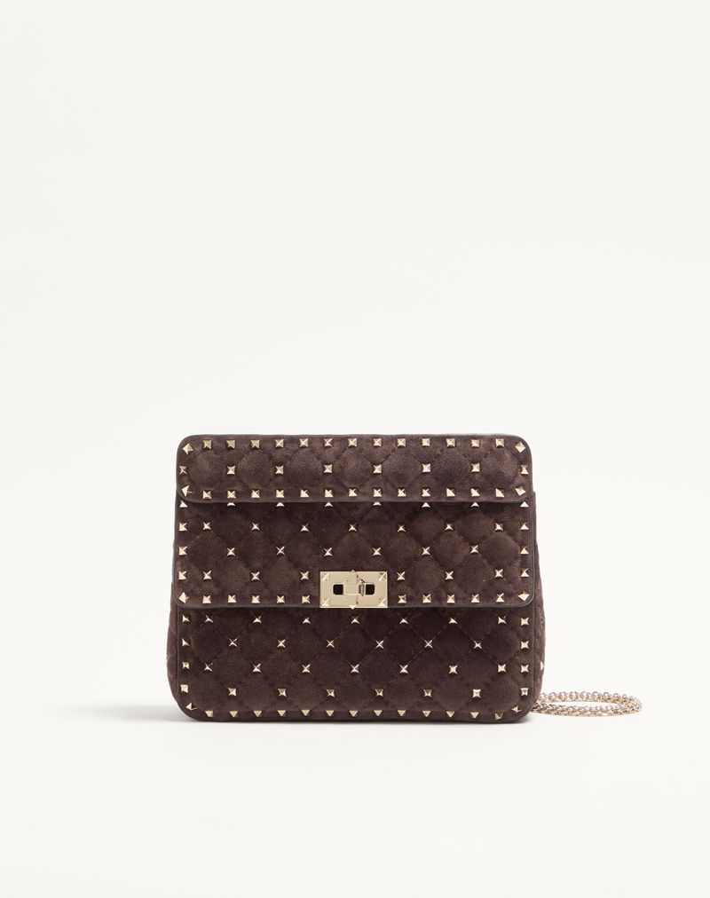 Valentino Garavani Bolsa Rockstud Spike Média Camurça