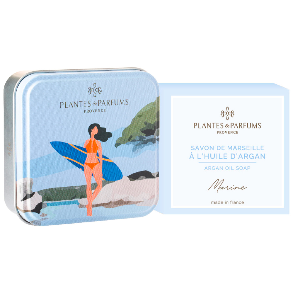 Plantes et Parfums Surf savon Marine Boîte Métal Carrée
