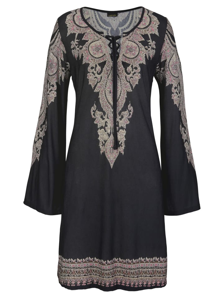 LASCANA Jerseykleid in schwarz-bedruckt günstig kaufen