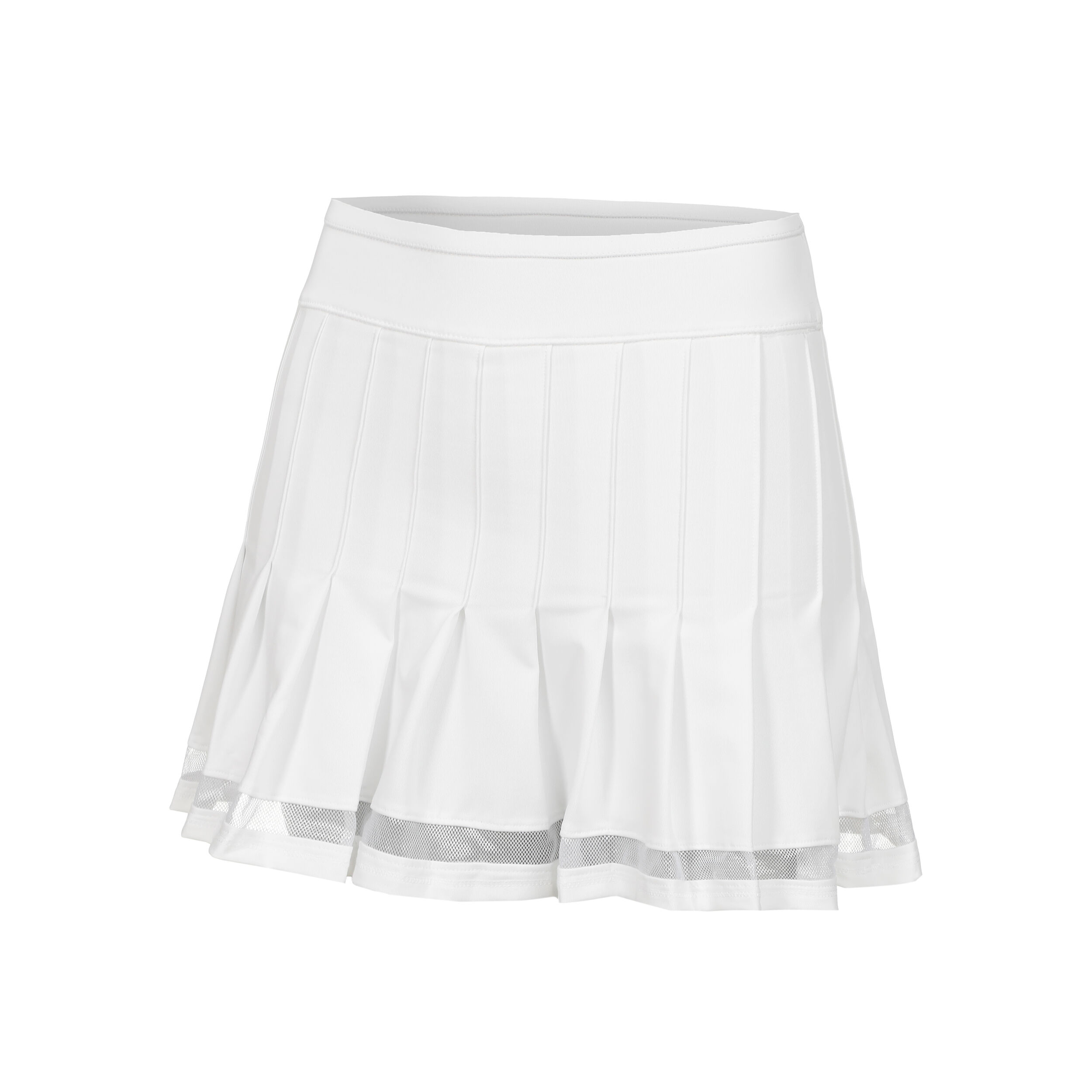 Long Vintage Pleated Rock Damen - Weiß, Silber