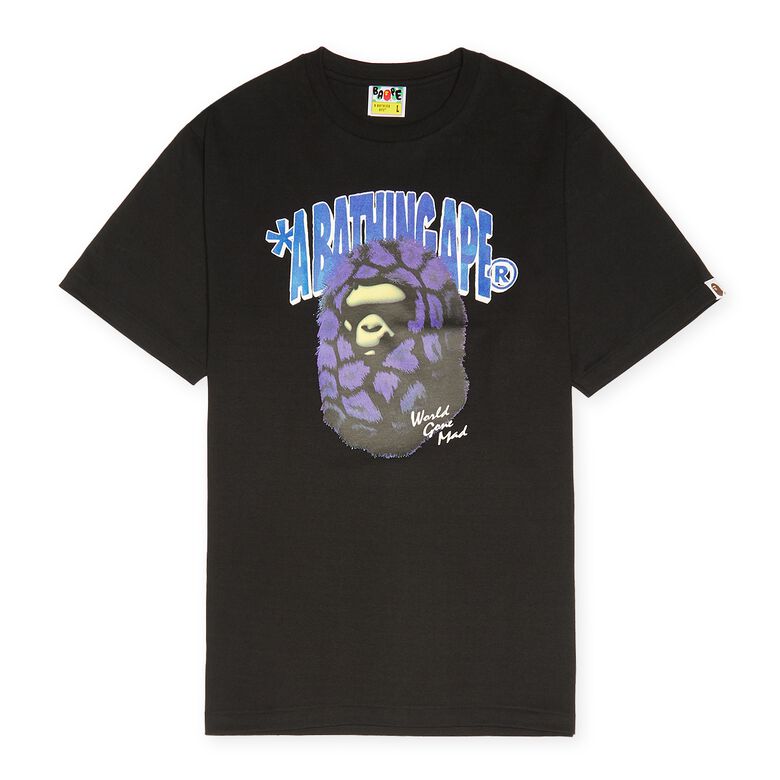 A Bathing Ape Fur Ape Head Tee Black