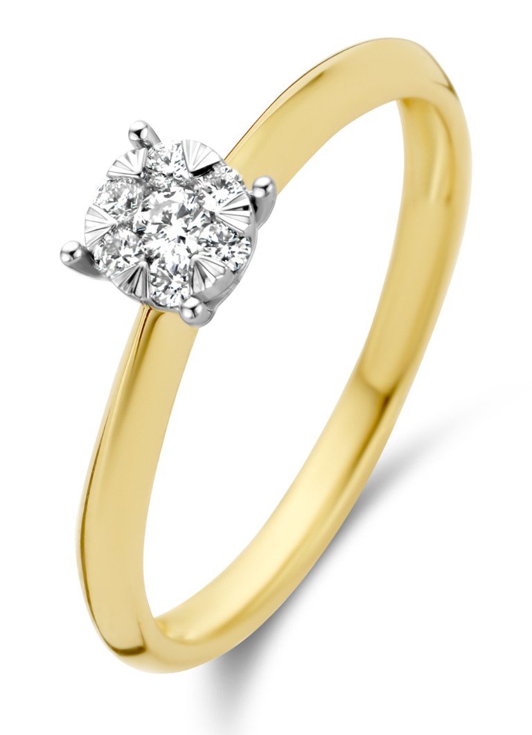 Inel de aur cu vârf de diamant, diamant de 0.17 ct, fermecat