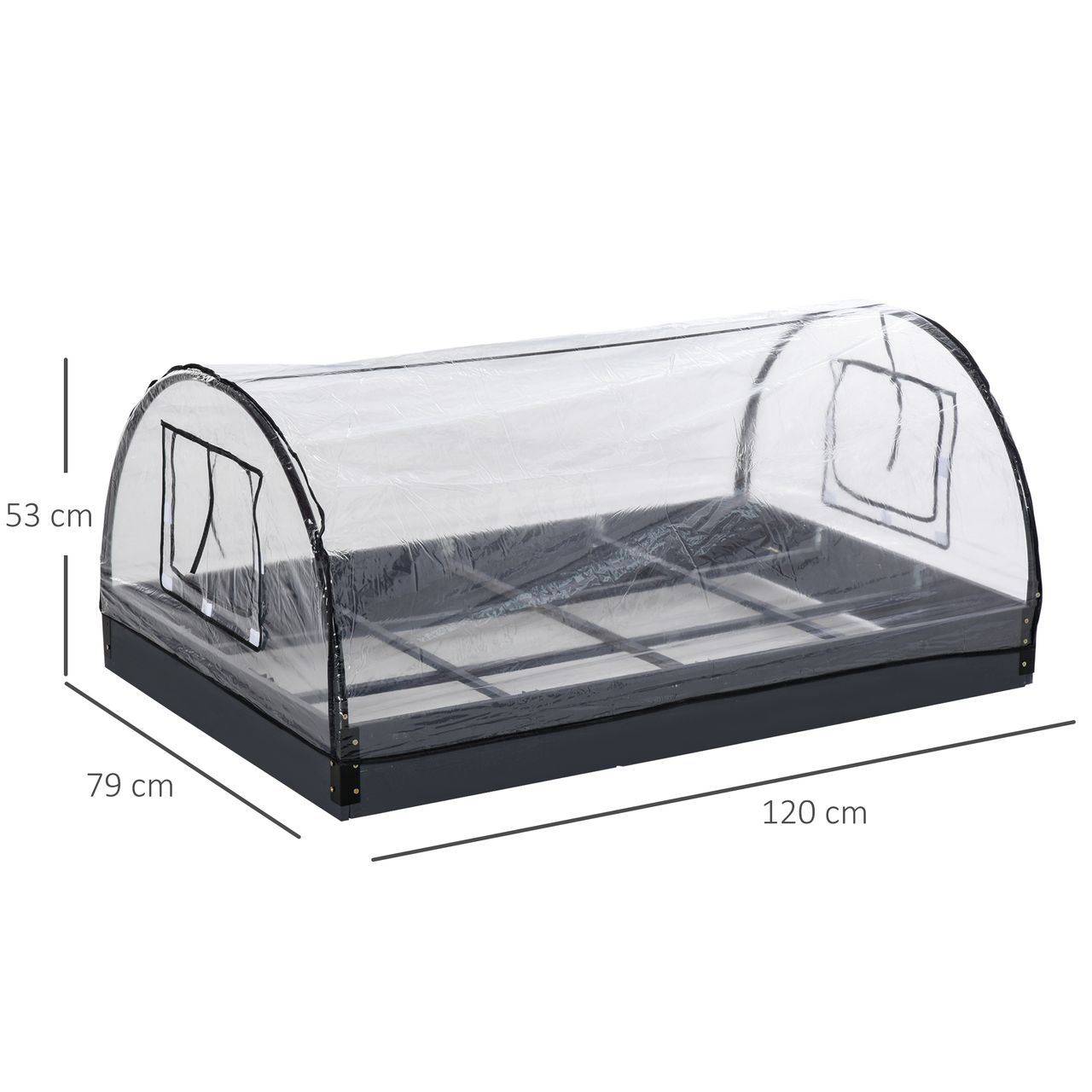 Outsunny Gewächshaus mit Fenster 12 Gitter Treibhaus Transparent 120 x 79 x 53 cm