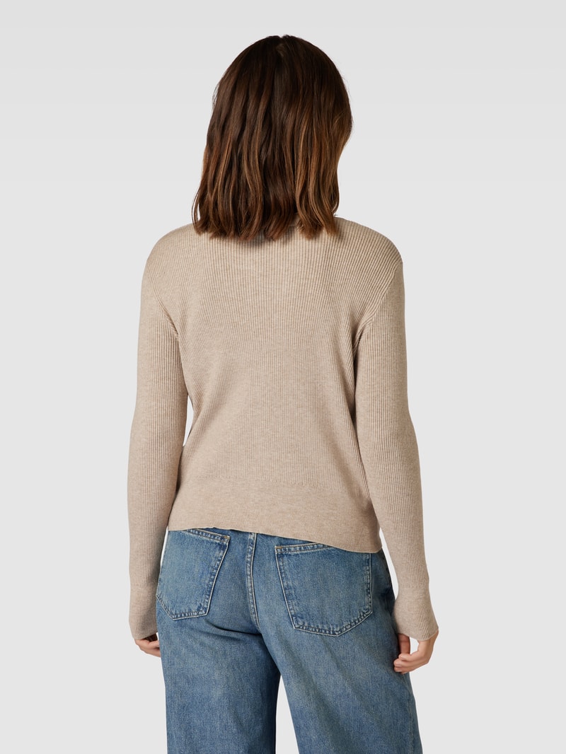 Cardigan mit V-Ausschnitt Modell 'COMFY' in mittelbraun