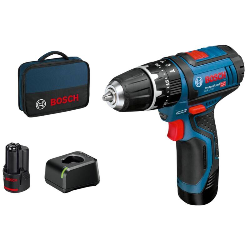 Bosch Schlagbohrschrauber GSB 12V-15 Vorteils-Set 06019B690H 06019B690H Blau, Schwarz
