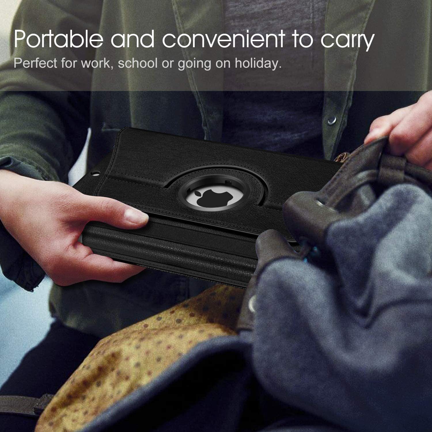 Fintie Tablet-Hülle Hülle für iPad 10.2 Zoll 9.Generation / 8. Gen / 7. Gen (Modell 2021/2020/2019) mit Pencil Halter - 360 Grad Rotierend Stand Schutzhülle Cover mit Auto Schlaf/Wach Funktion