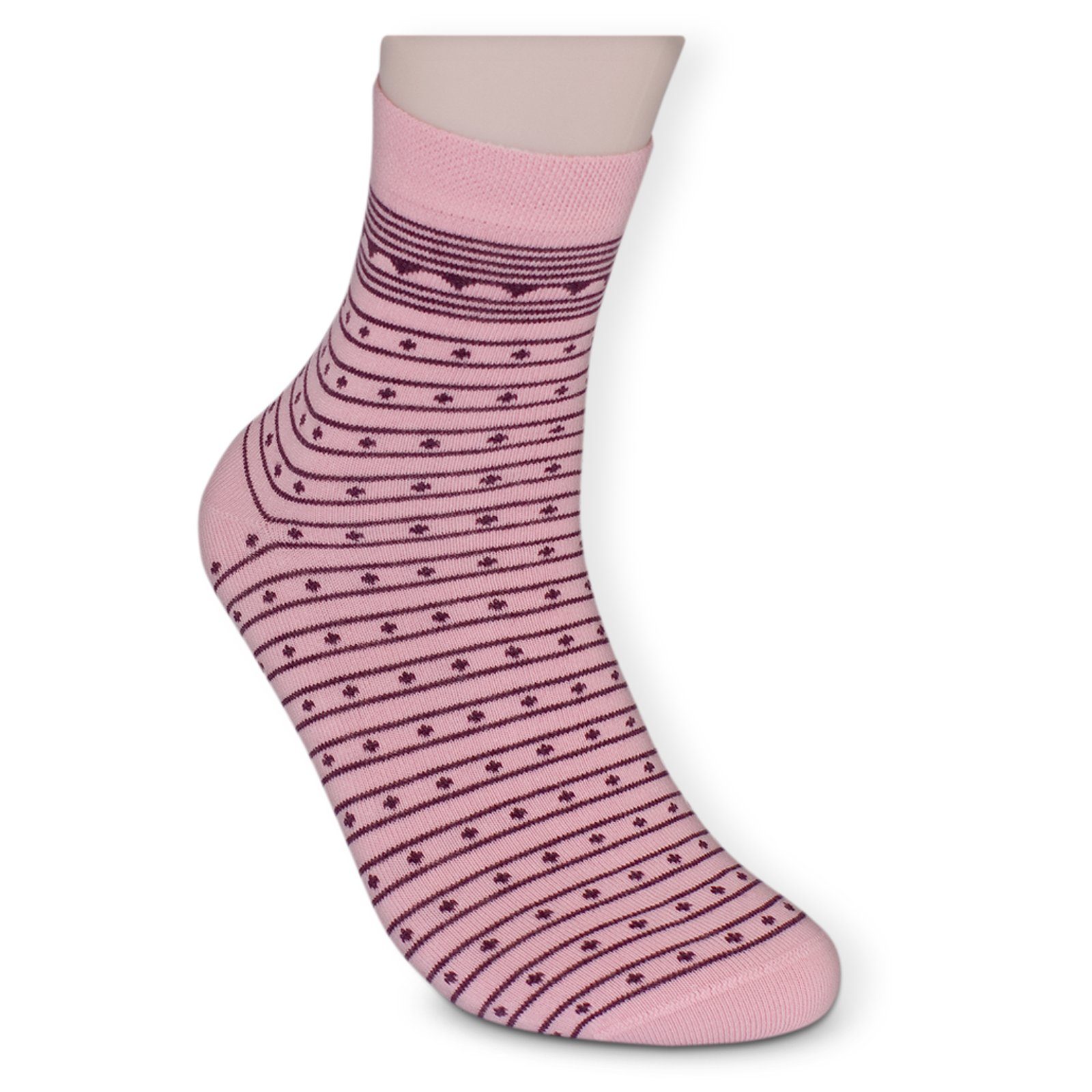 Die Sockenbude Kurzsocken WELLNESS (Bund, 5-Paar, rosa grau) mit Komfortbund ohne Gummi