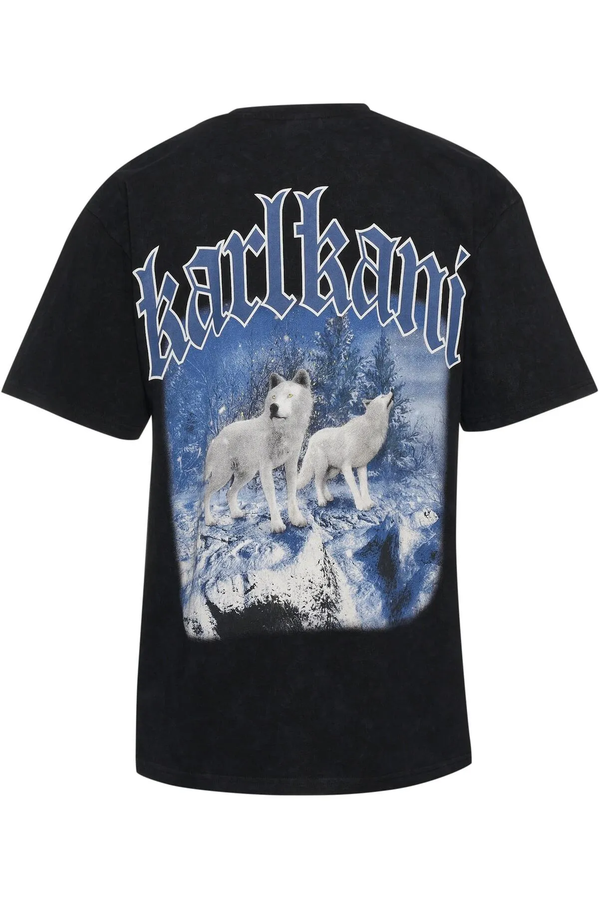 KARL KANI  Unisex KM234-053-1 Small Unterschrift gewaschen schwere Trikot Wolf Tee