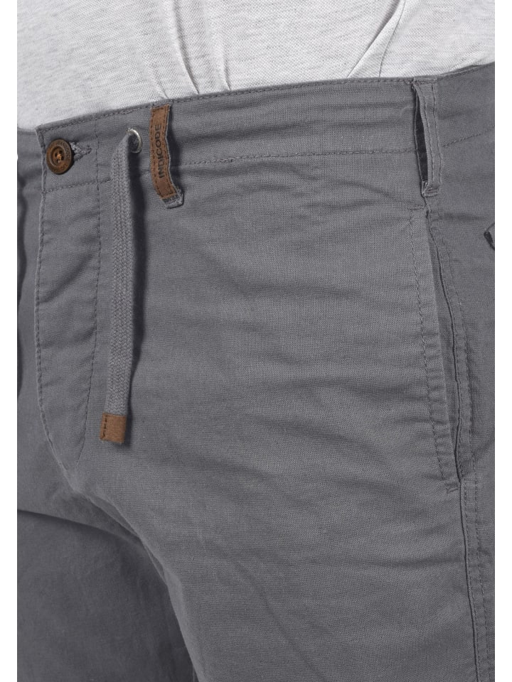 INDICODE Leinenhose IDMoses 70052MM kurze Hose aus Leinenqualität in Grau günstig kaufen