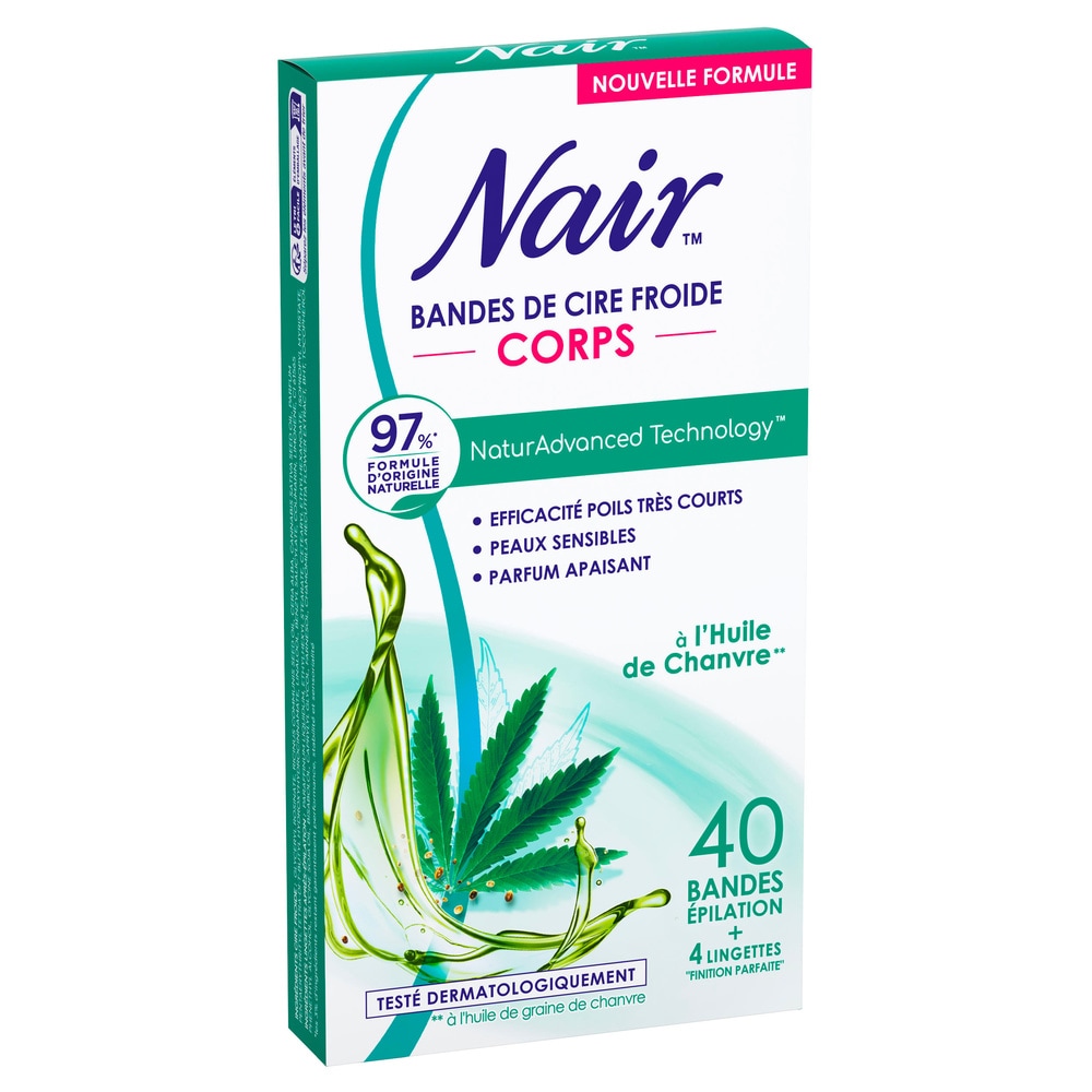 nair Bandes de cire froide Corps à l'huile de chanvre Bandes de cire froide