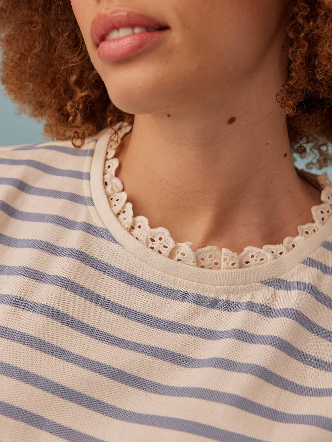 Envie de Fraise T-Shirt für Schwangerschaft & Stillzeit ENVIE DE FRAISE, Bio-Baumwolle - himmelblau