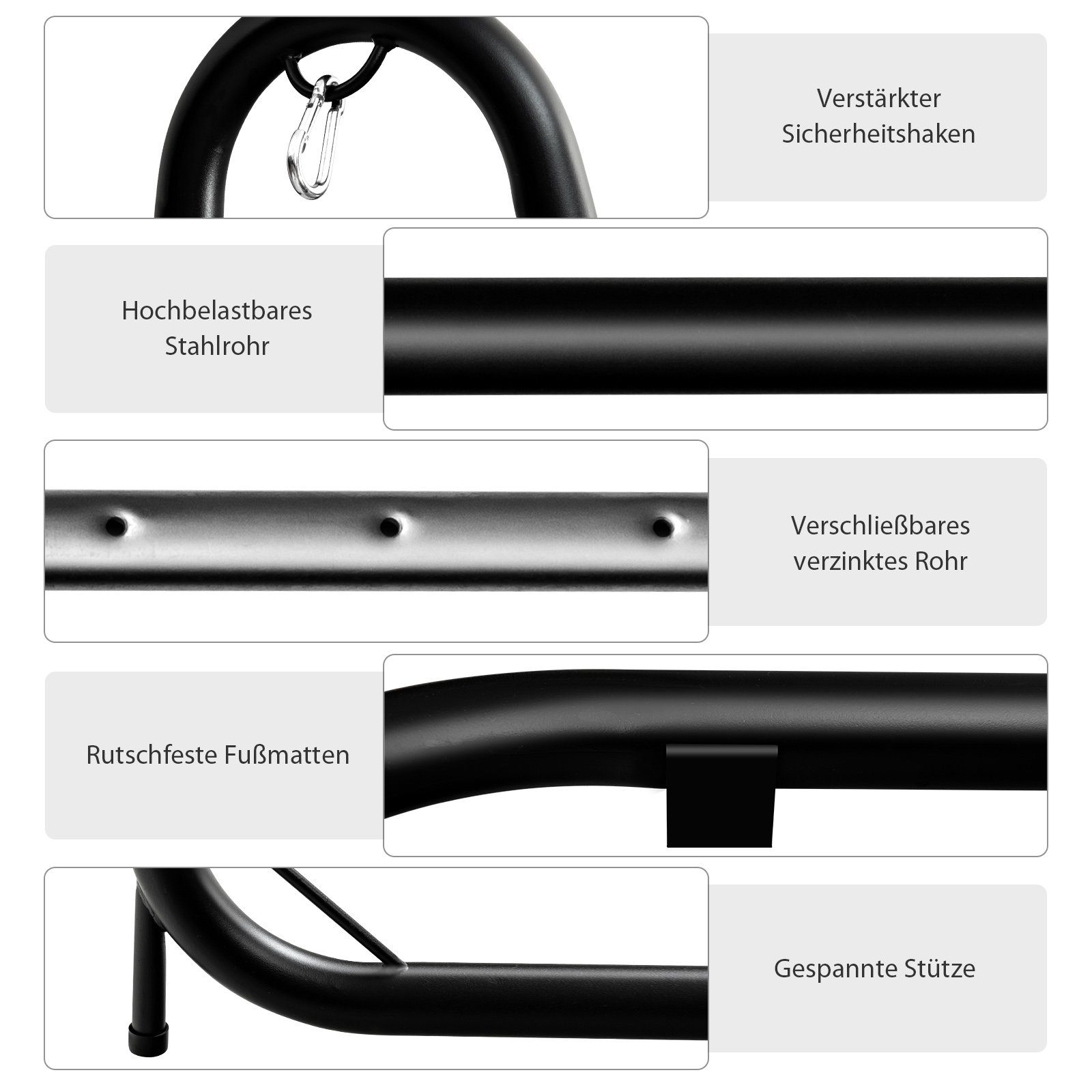 COSTWAY Hängemattengestell, bis 150kg, 195-235cm verstellbar ohne Hängematte
