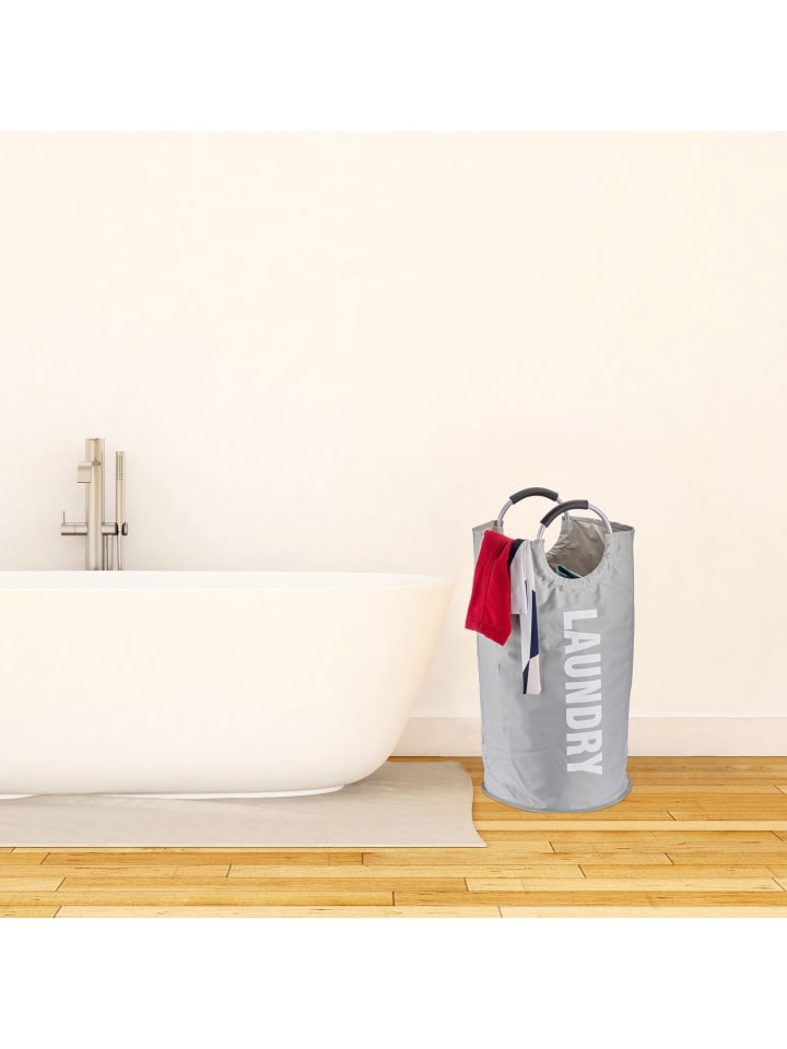 relaxdays Wäschekorb in Grau - (H)70 x Ø 38 cm günstig kaufen onesize