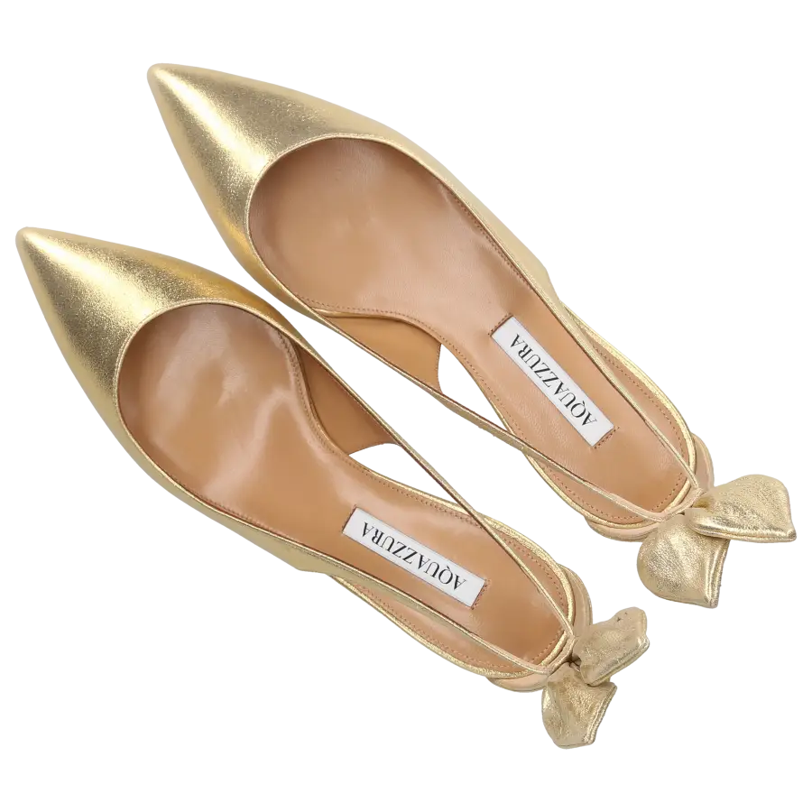 Aquazzura - Pumps BOW TIE 50 Kalbsleder - gold