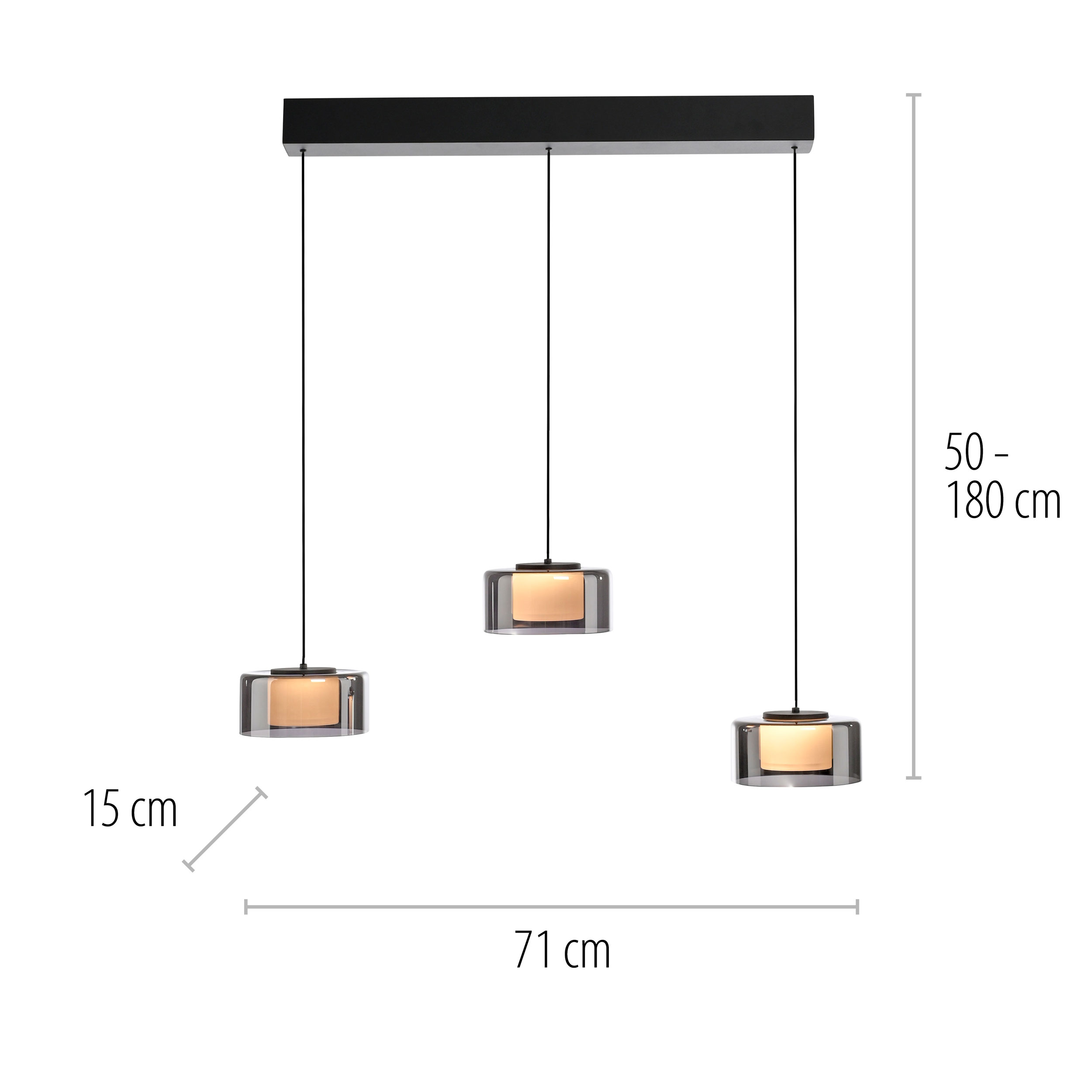 Paul NeuhausLED-Pendelleuchte 3flg