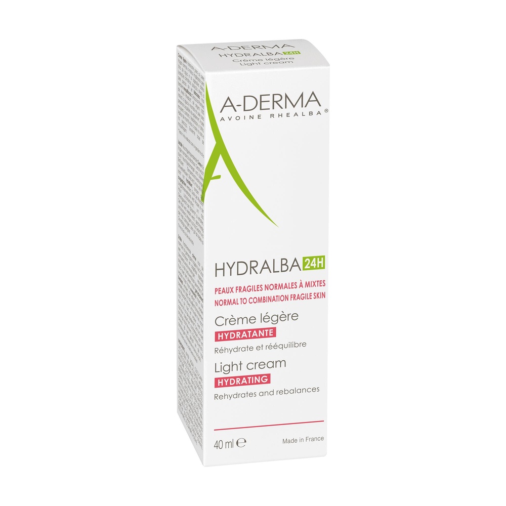A-Derma Hydralba Crème Hydratante 24h Légère 40m l Crème hydratante