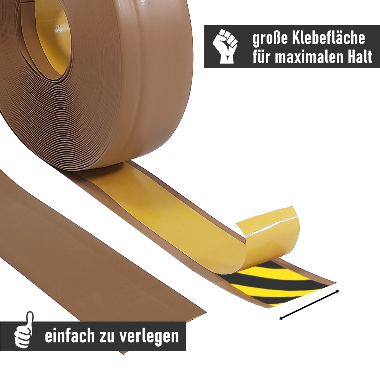 Lemodo Weichsockelleiste hellbraun, 25m Rolle