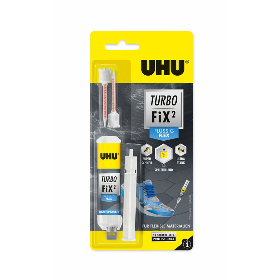 UHU TURBO FIX² Flüssig Flex 2-Komponentenkleber, 10 g - ATU