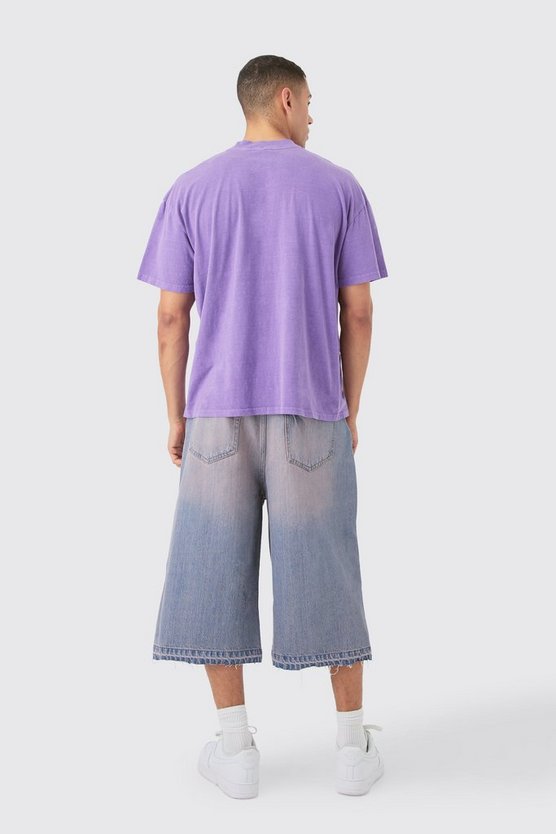 Oversize Denim-Jorts in Pink Tunk
