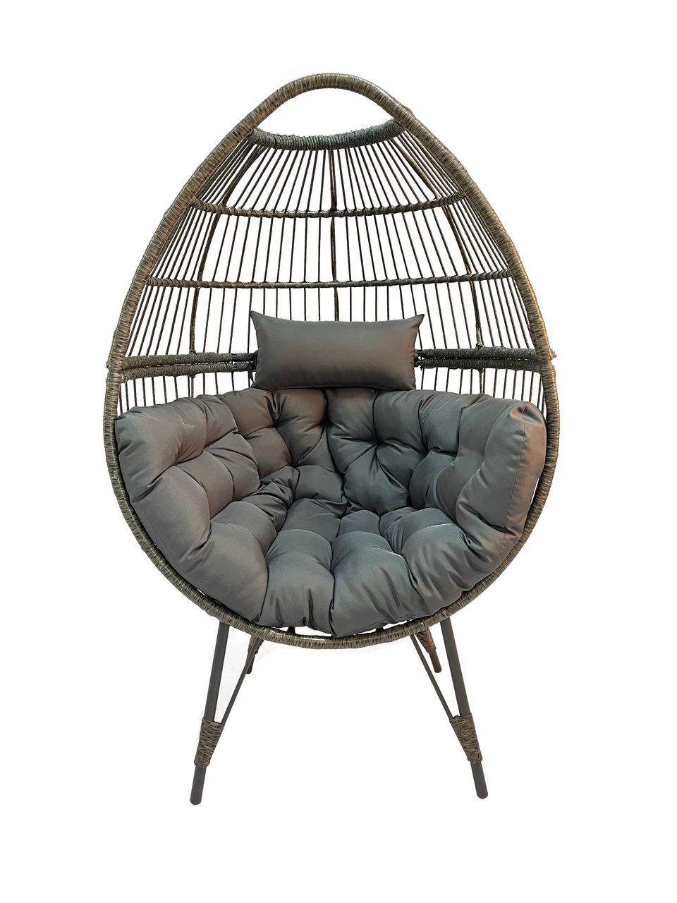 schütte Home & Living Rattan Loungesessel mit Polsterauflage grau