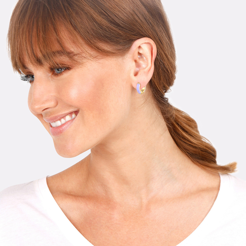 Elli Elli by Julie & Grace Boucles d'oreilles pour femmes, violette, basique, minimal, Boucles d'oreilles