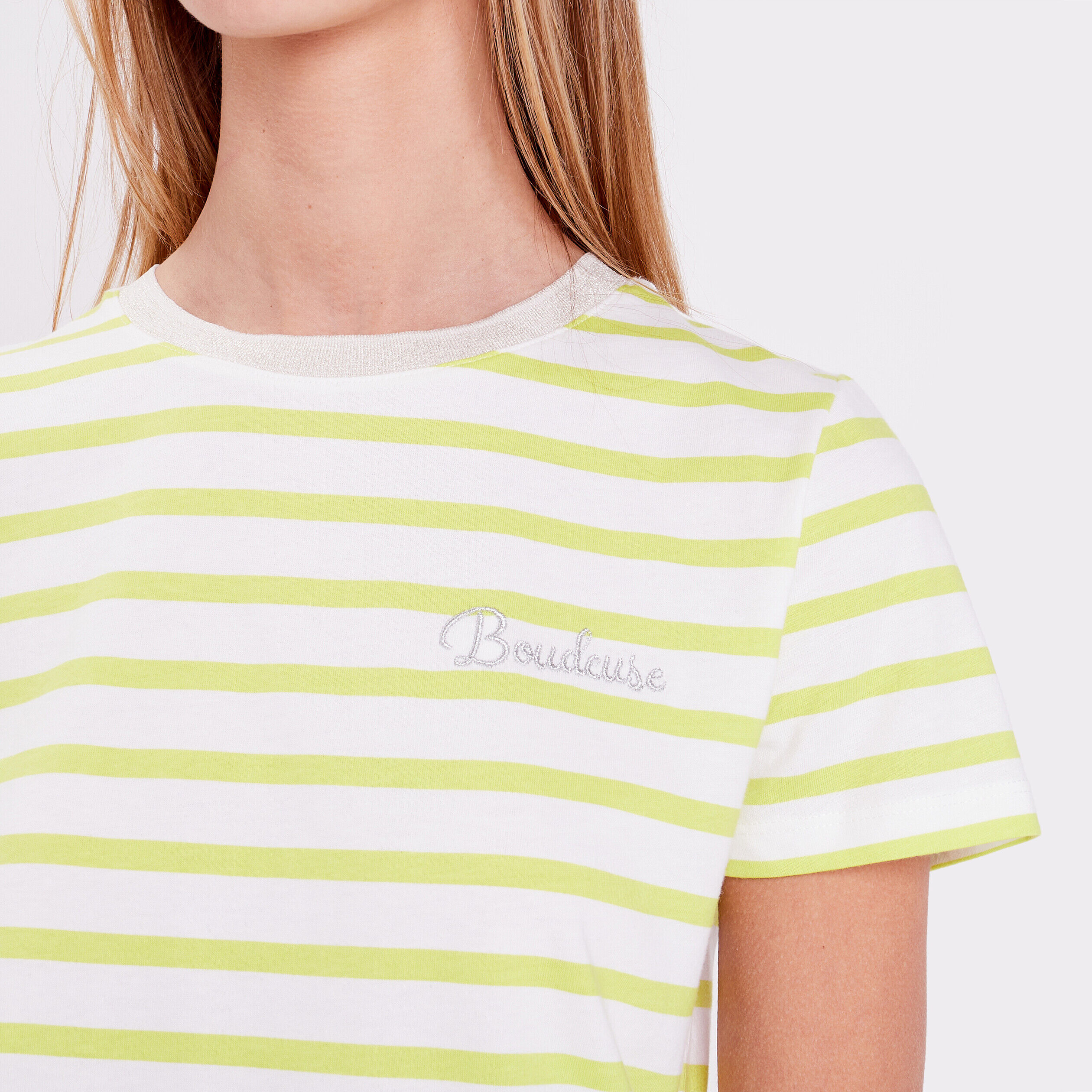 T-shirt manches courtes vert fluo femme | Cache Cache