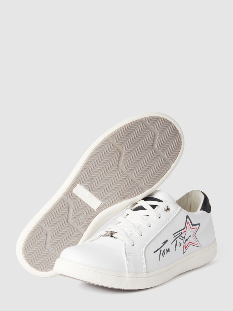 Sneaker mit Motiv-Print in weiß