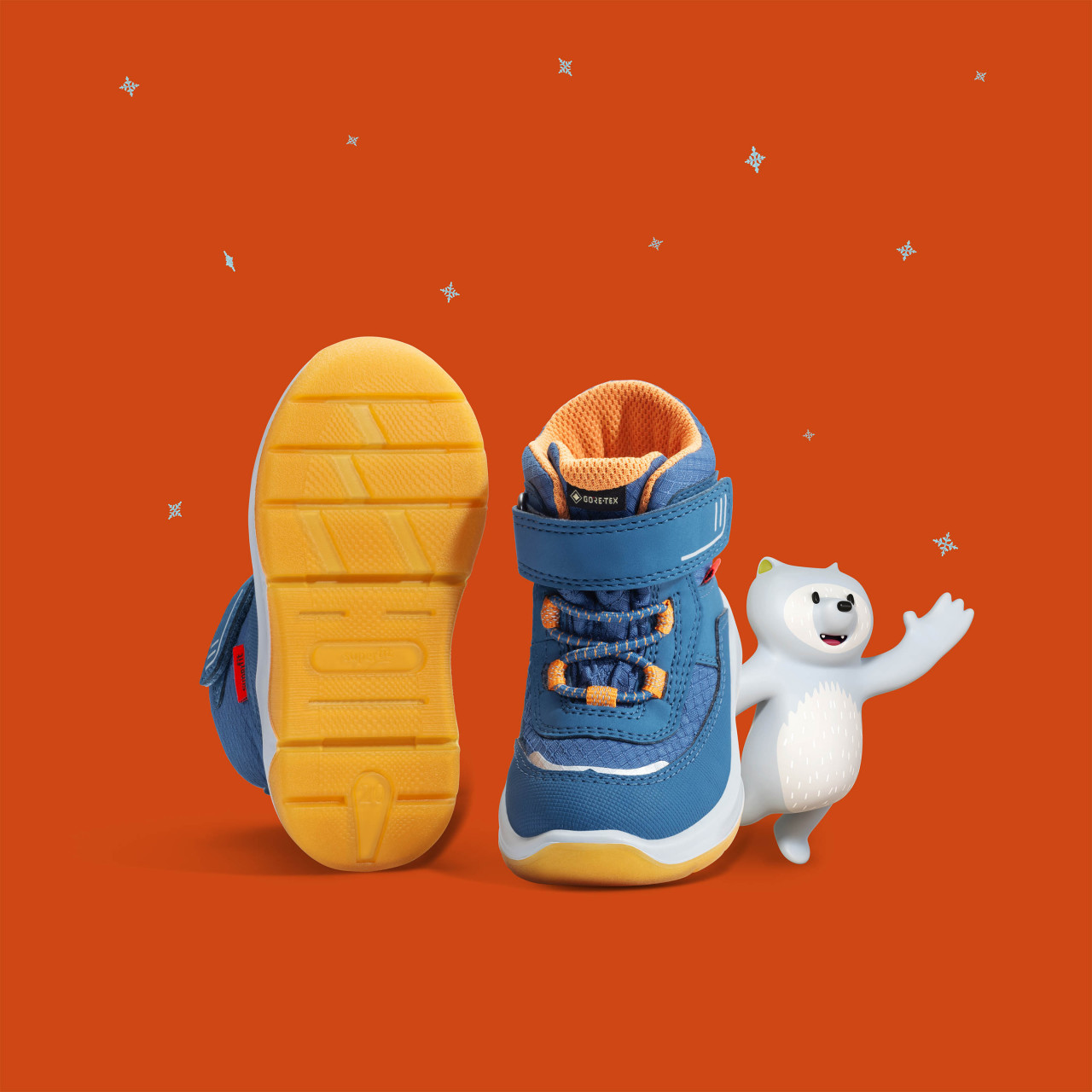 COOPER - Blau/OrangeBoots mit Klettverschluss