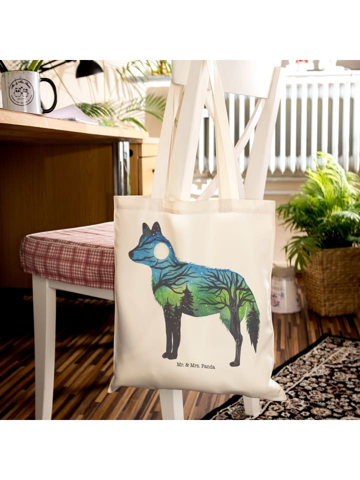 Mr. & Mrs. Panda Einkaufstasche Fuchs Landschaft mit Spruch in Bunt günstig kaufen onesize